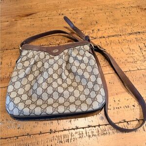 Gucci Beige and Brown GG Shoulder Bag